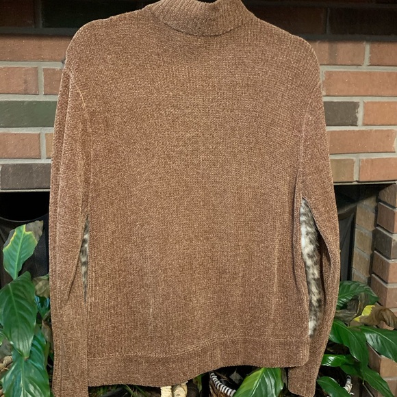 Vtg L Chenille Animal Print Faux Fur Sweater Jacket - Picture 8 of 12